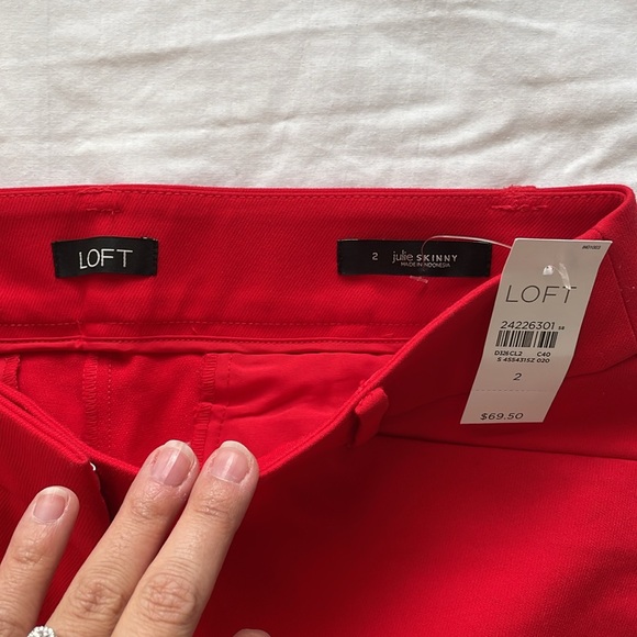 Loft Red Trousers NWT Size 2 - Picture 2 of 3